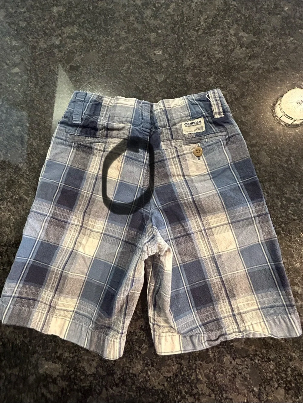 OshKosh B'gosh Boys Blue Plaid Cotton Shorts Size 5